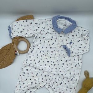 Petit Bateau one piece pajamas on Marine theme. Excellent condition.
